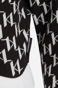 Sveter Karl Lagerfeld Kl Monogram Short Cardigan Kl Monogram Black/White