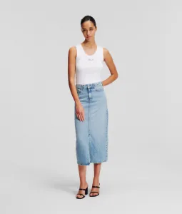 Sukňa Karl Lagerfeld Maxi Denim Skirt Light Blue Denim