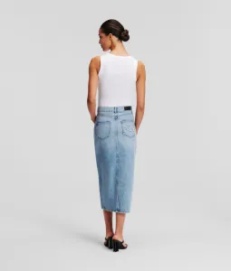 Sukňa Karl Lagerfeld Maxi Denim Skirt Light Blue Denim