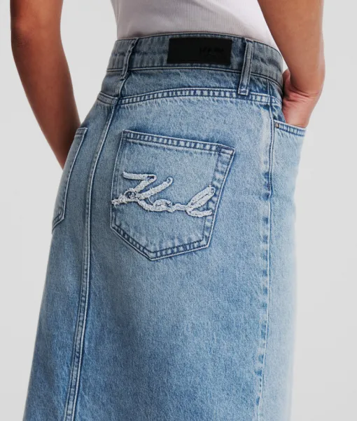 Sukňa Karl Lagerfeld Maxi Denim Skirt Light Blue Denim