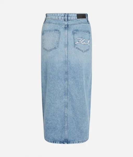 Sukňa Karl Lagerfeld Maxi Denim Skirt Light Blue Denim