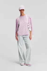 Sveter Karl Lagerfeld Kl Monogram Short Cardigan Kl Monogram Orchid Bouquet