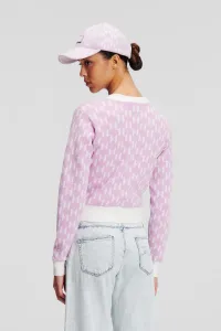 Sveter Karl Lagerfeld Kl Monogram Short Cardigan Kl Monogram Orchid Bouquet