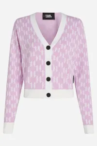 Sveter Karl Lagerfeld Kl Monogram Short Cardigan Kl Monogram Orchid Bouquet