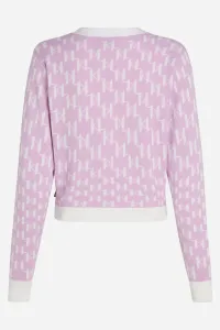Sveter Karl Lagerfeld Kl Monogram Short Cardigan Kl Monogram Orchid Bouquet