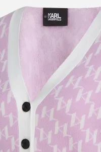 Sveter Karl Lagerfeld Kl Monogram Short Cardigan Kl Monogram Orchid Bouquet