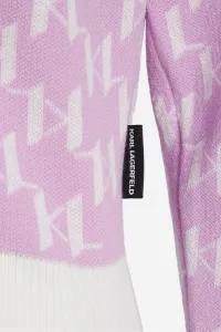 Sveter Karl Lagerfeld Kl Monogram Short Cardigan Kl Monogram Orchid Bouquet