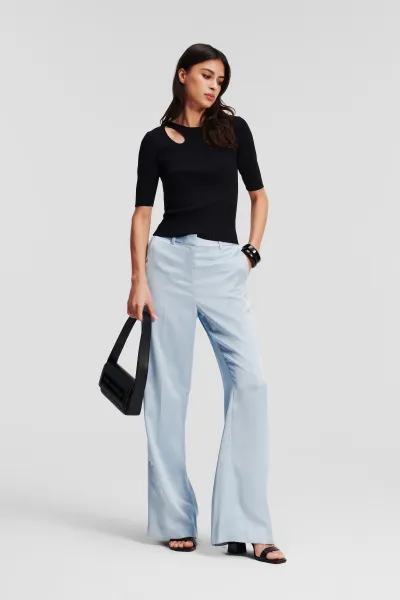 Sveter Karl Lagerfeld Cut Out Knit Top Black