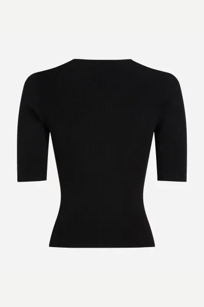 Sveter Karl Lagerfeld Cut Out Knit Top Black