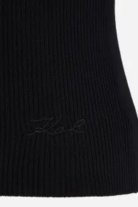 Sveter Karl Lagerfeld Cut Out Knit Top Black