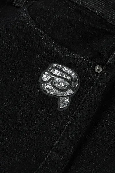 Džínsy Karl Lagerfeld Ikonik Skinny Denim Pants Black Denim