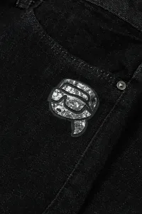 Džínsy Karl Lagerfeld Ikonik Skinny Denim Pants Black Denim