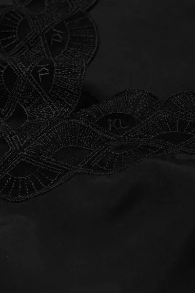 Blúzka Karl Lagerfeld Fan Lace Silk Camisole Black