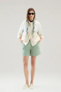 Bunda Woolrich Viscose Linen Bomber Plaster White