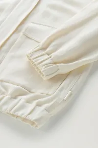 Bunda Woolrich Viscose Linen Bomber Plaster White