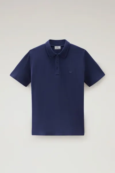 Polokošeľa Woolrich Ice Cotton Polo Maritime Blue