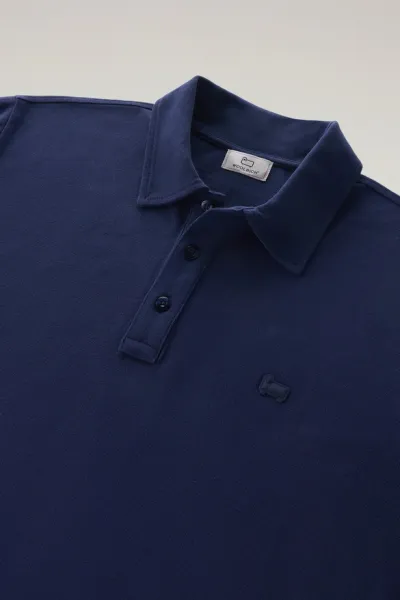 Polokošeľa Woolrich Ice Cotton Polo Maritime Blue