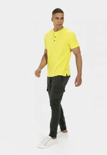 Tričko Camel Active Henley 1/2 Arm Lemon Grass