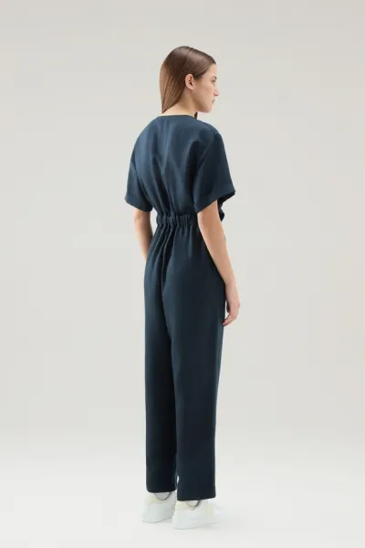 Overal Woolrich Viscose Linen Suit Melton Blue