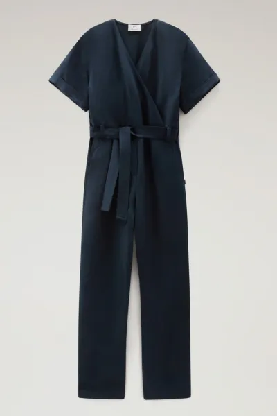 Overal Woolrich Viscose Linen Suit Melton Blue