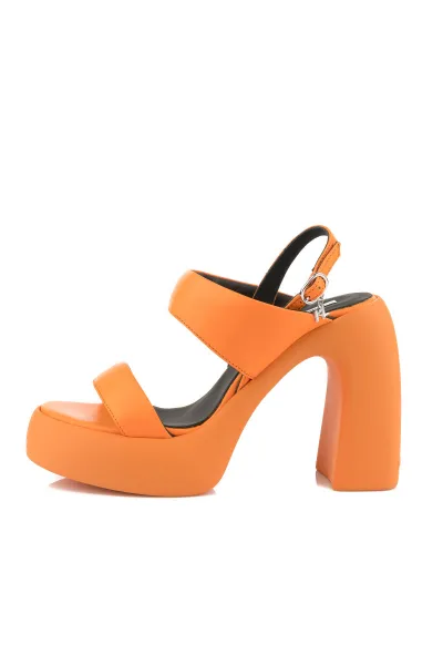 Sandále Karl Lagerfeld Astragon Hi Puffa Strap Sandal Orange Lthr