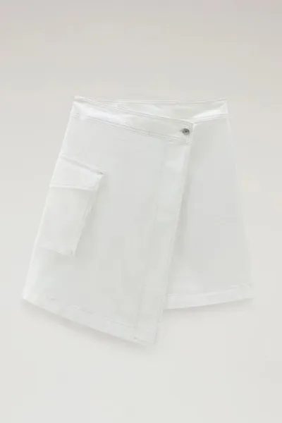 Sukňa Woolrich Cotton Twill Skirt Plaster White