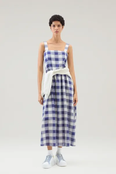 Šaty Woolrich Check Voile Dress Blue Buffalo