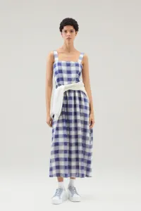 Šaty Woolrich Check Voile Dress Blue Buffalo