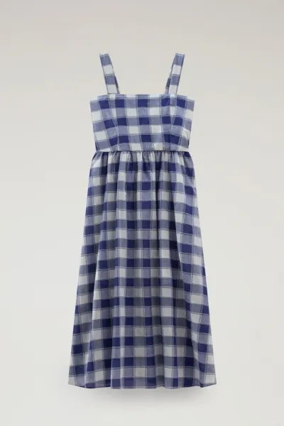 Šaty Woolrich Check Voile Dress Blue Buffalo