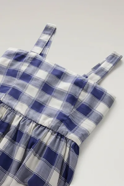 Šaty Woolrich Check Voile Dress Blue Buffalo