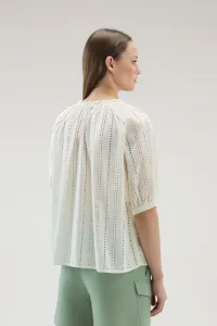 Blúzka Woolrich Broderie Anglaise Blouse Plaster White