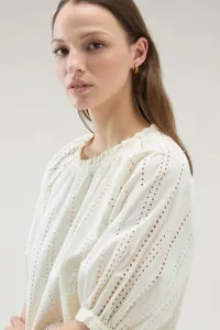Blúzka Woolrich Broderie Anglaise Blouse Plaster White