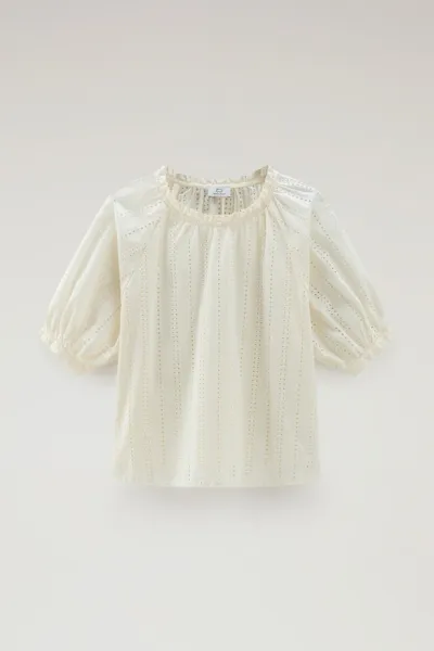 Blúzka Woolrich Broderie Anglaise Blouse Plaster White