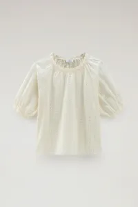 Blúzka Woolrich Broderie Anglaise Blouse Plaster White