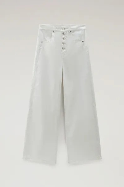 Nohavice Woolrich Cotton Twill Pant Plaster White