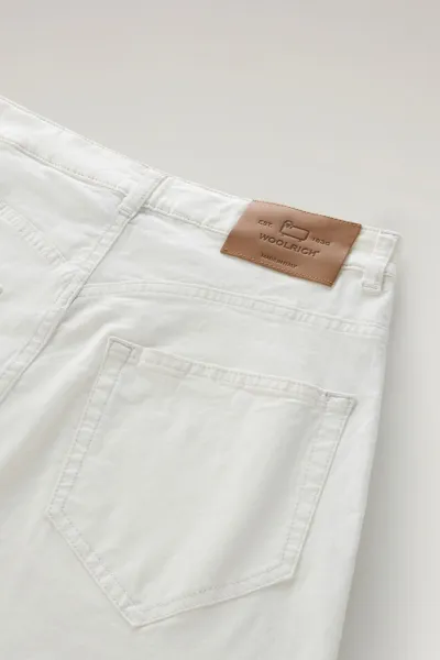 Nohavice Woolrich Cotton Twill Pant Plaster White