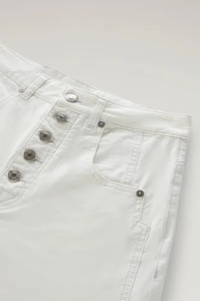 Nohavice Woolrich Cotton Twill Pant Plaster White