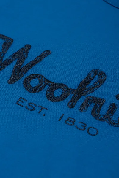 Tričko Woolrich Embroidered Logo T-Shirt Snorkel Blue