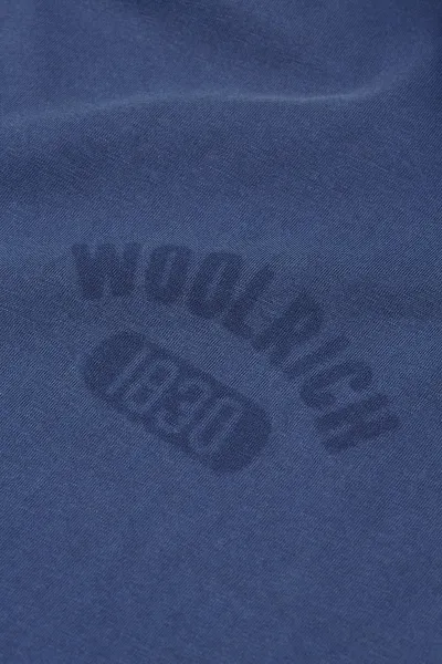 Tričko Woolrich Garment Dyed Logo T-Shirt Maritime Blue