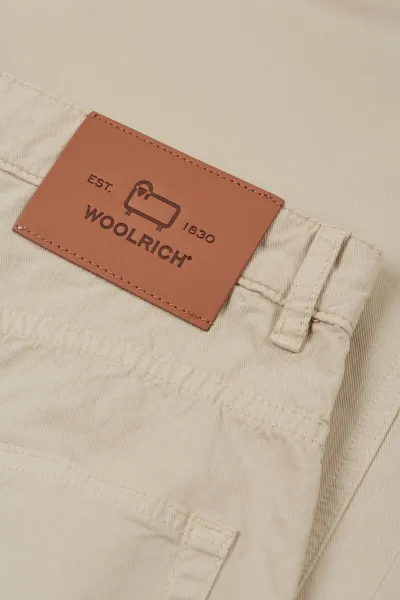 Nohavice Woolrich Cotton Twill Pant Light Oak