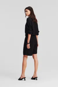 Šortky Karl Lagerfeld Linen Blend Shorts Black