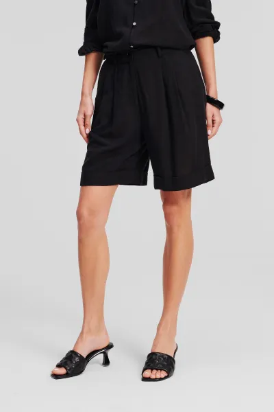 Šortky Karl Lagerfeld Linen Blend Shorts Black