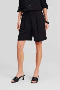 Šortky Karl Lagerfeld Linen Blend Shorts Black