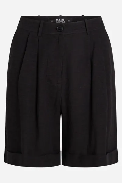 Šortky Karl Lagerfeld Linen Blend Shorts Black