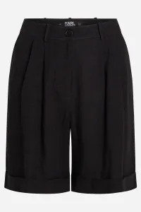 Šortky Karl Lagerfeld Linen Blend Shorts Black