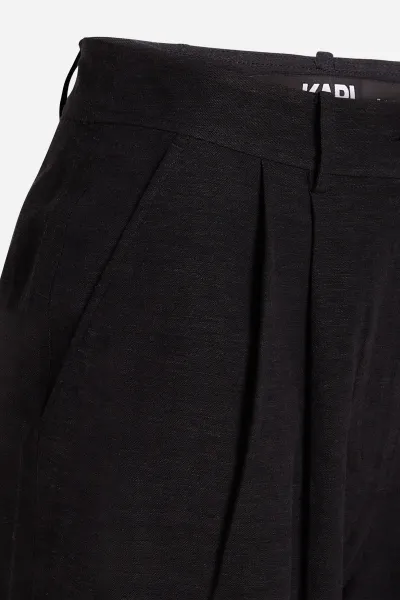 Šortky Karl Lagerfeld Linen Blend Shorts Black