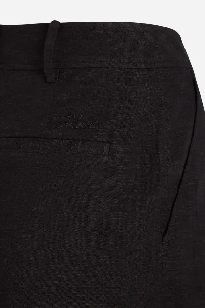 Šortky Karl Lagerfeld Linen Blend Shorts Black