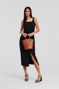 Šaty Karl Lagerfeld Gathered Stretch Dress Black