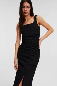 Šaty Karl Lagerfeld Gathered Stretch Dress Black