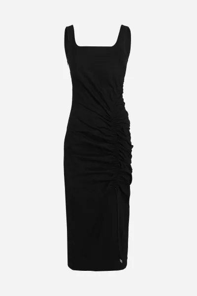 Šaty Karl Lagerfeld Gathered Stretch Dress Black